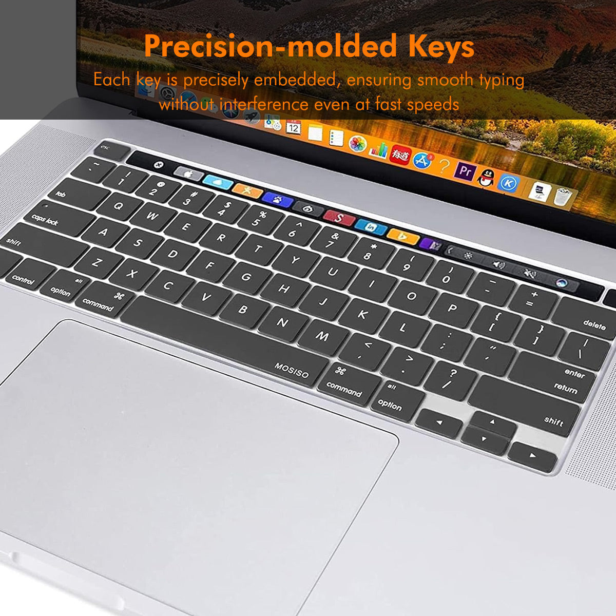 MacBook Pro 13.3 (A2289/A2338) / Pro 16 (A2141) ENKAY US Version Keyboard Cover Soft Silicone Protective Film - Black