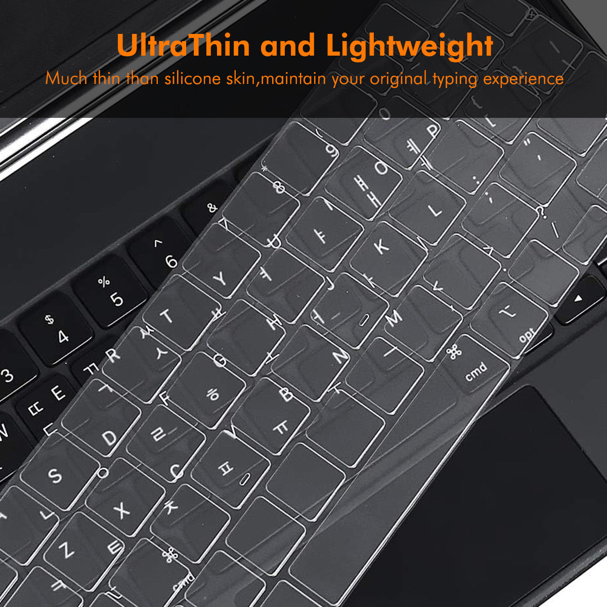 iPad Air 13 (2024) / iPad Pro 12.9 (2022/2021/2020) ENKAY US Version Magic Keyboard Cover Soft TPU Protective Film - Transparent