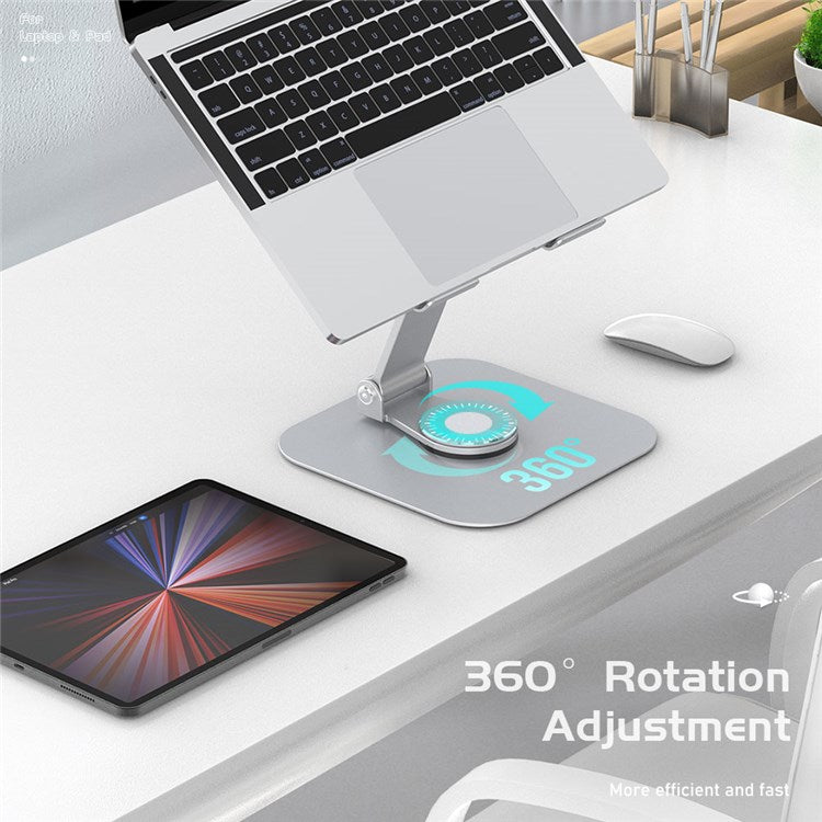 R-JUST BJ01-02 360 Degree Rotation Notebook Lifting Bracket Aluminum Alloy Laptop Riser Stand