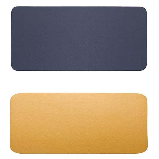 30x60cm Large Size PU Leather Double Sided Mouse Pad Waterproof Non-slip Mouse Mat Office Laptop Desk Mat - Blue/Yellow