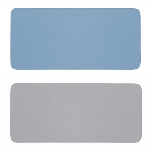 30x60cm Large Size PU Leather Double Sided Mouse Pad Waterproof Non-slip Mouse Mat Office Laptop Desk Mat - Blue/Grey