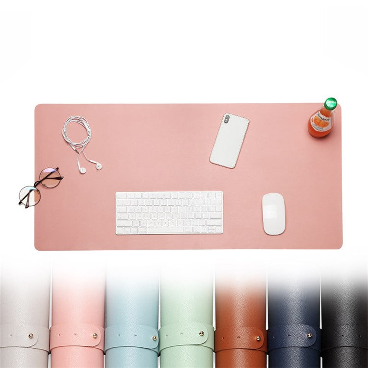 30x60cm Large Size PU Leather Double Sided Mouse Pad Waterproof Non-slip Mouse Mat Office Laptop Desk Mat - Blue/Grey
