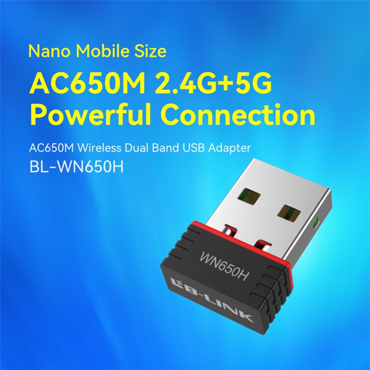 LB-LINK WN650H Dual Band 650M Wireless Network Card Portable USB WiFi Receiver
