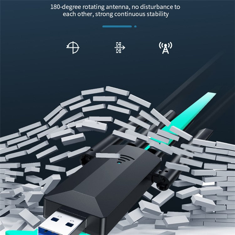 A07 Dual-Band 2.4G / 5G Driver-Free Wireless Network Adapter USB3.0 High-Speed Wireless Adapter 4-Antennas Computer Network Card