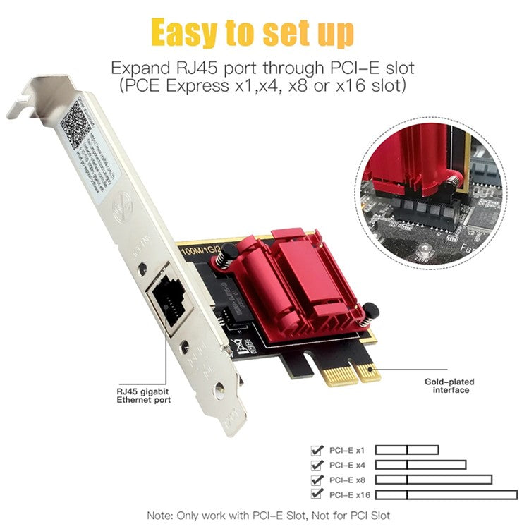 TXA092 Network Card Computer Gaming 2.5G Gigabit Ethernet Adapter Supports ROS, Esxi, PXE Boot