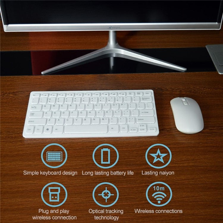 MC Saite K05 Wireless Mouse and Keyboard Combo - White