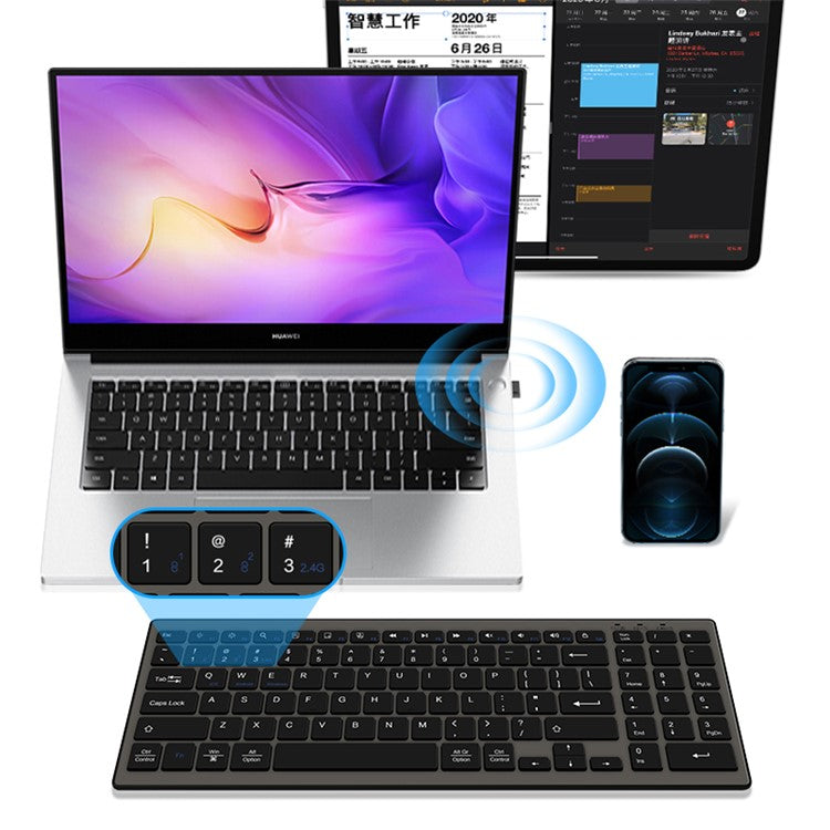 Wireless Bluetooth Dual Mode Scissor Switch JP Keyboard with Numeric Keypad for PC/Tablet/Smartphone