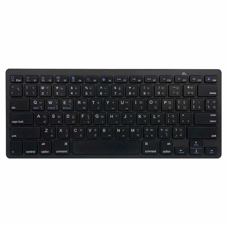 [Thai Version] X5 Noiseless 78-Key Ultra Thin Wireless Bluetooth Keyboard for iPad iPhone - Black