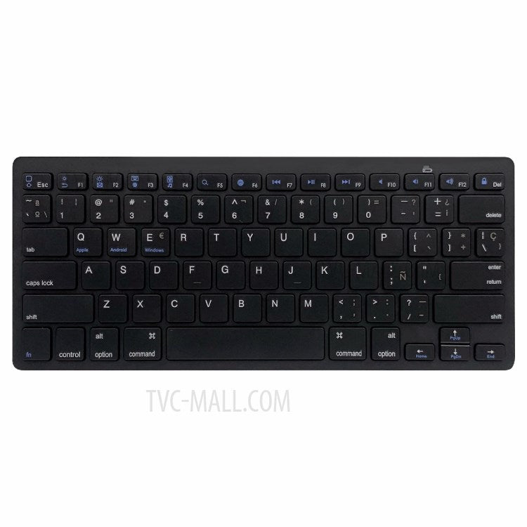 [Spanish Version] X5 78-Key Ultra Thin Wireless Bluetooth Keyboard Portable Gamer Keyboard for iPad iPhone - Black