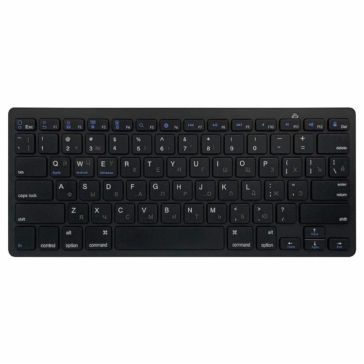 [Russian Version] X5 78-Key Ultra Thin Soft Touch Wireless Bluetooth Keyboard for iPad iPhone - Black
