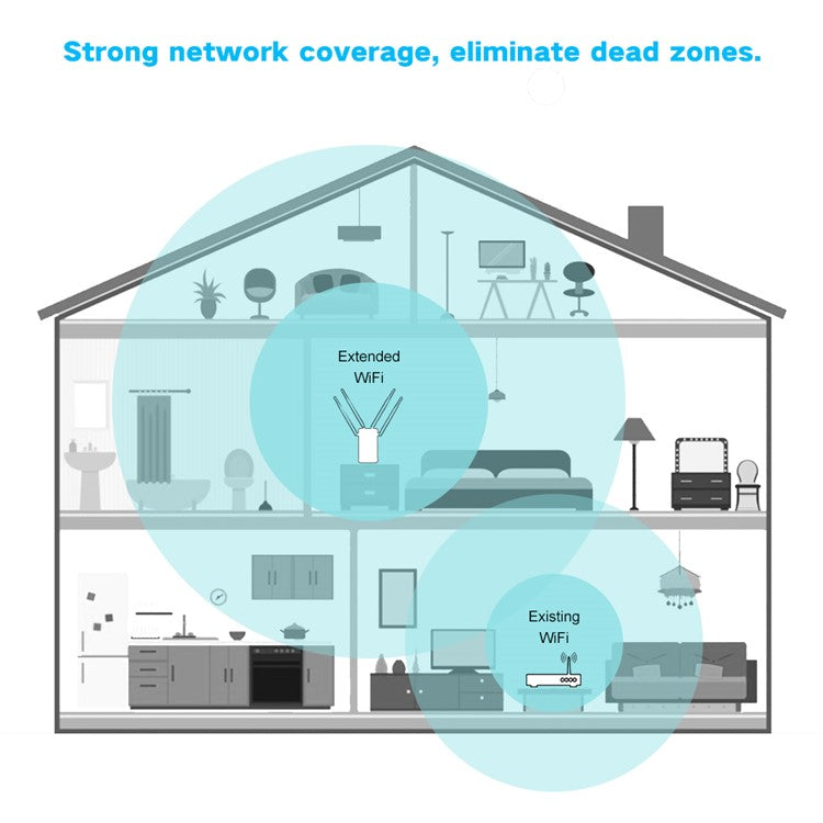 WAVLINK WN579A3 1200Mbps 2.4GHz / 5GHz Dual Band AP Wireless Router WiFi Extender - UK Plug