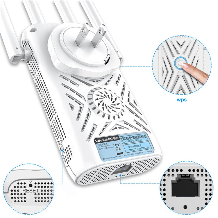 WAVLINK WN579A3 1200Mbps 2.4GHz / 5GHz Dual Band AP Wireless Router WiFi Extender - UK Plug