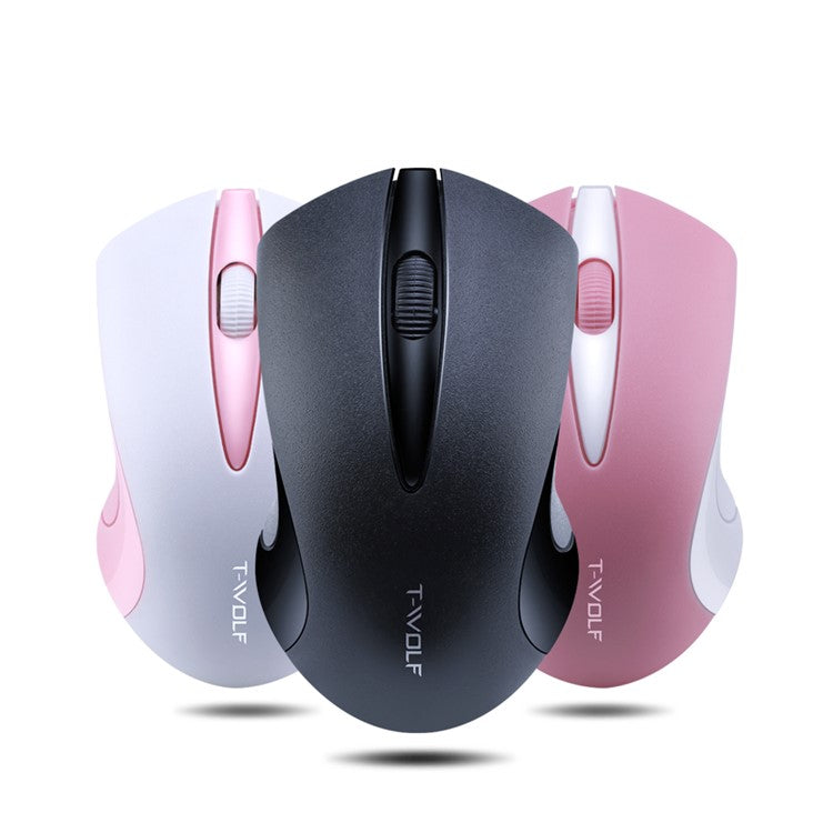 T-WOLF Q2 Portable Computer Mice for PC Notebook Laptop Wireless Mouse - Black