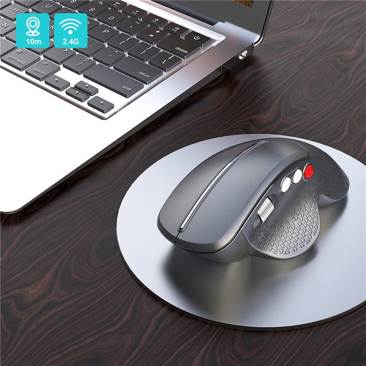 HXSJ T32 2.4G Wireless Ergonomic Vertical Optical Gaming Mouse Adjustable DPI Computer Mice - Grey