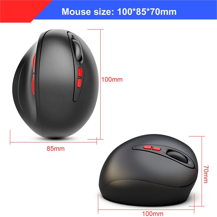 HXSJ T33 2.4G Wireless Vertical Ergonomic Optical Gaming Mouse Adjustable DPI Computer Laptop Mice