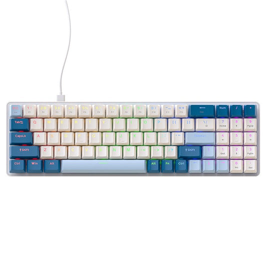 ZIYOULANG K65 78 Keys Hot Swappable Mechanical Keyboard RGB Light USB Wired Keyboard - Blue+Red Switch