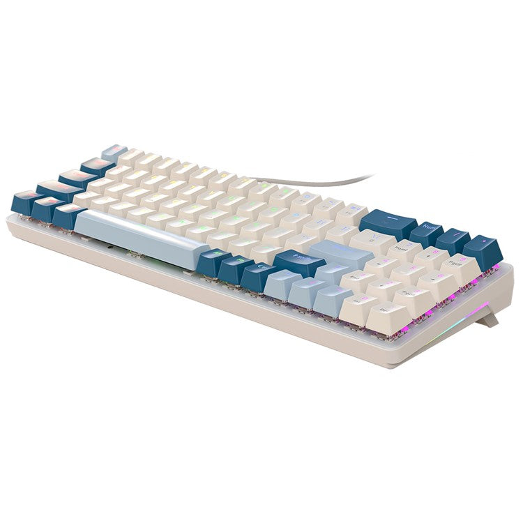 ZIYOULANG K65 78 Keys Hot Swappable Mechanical Keyboard RGB Light USB Wired Keyboard - Blue+Red Switch