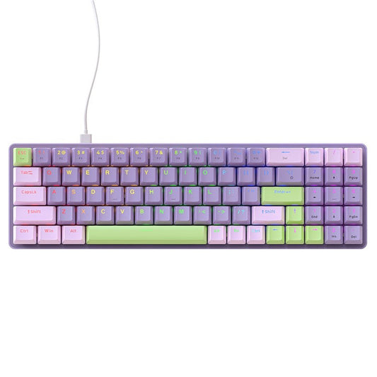 ZIYOULANG K65 78 Keys Hot Swappable Mechanical Keyboard RGB Light USB Wired Keyboard - Purple+Blue Switch