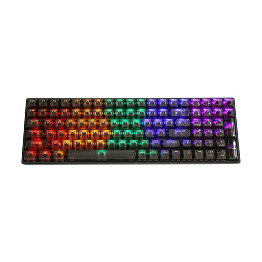 Y-FRUITFUL K10 Mechanical 100-Key Type-C Wired Keyboard with Clear Keycap - Transparent Black