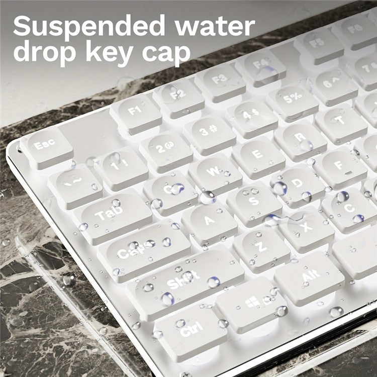 EWEADN GX710 Stylish Home Office Computer Laptop Keyboard USB Wired Mute Backlit Keyboard - Blue Backlit