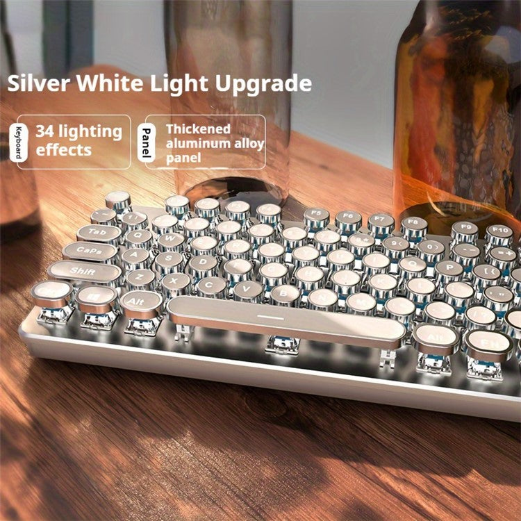 EWEADN TK100 Punk Wired Keyboard Computer Laptop Mechanical Keyboard - Brown Switch
