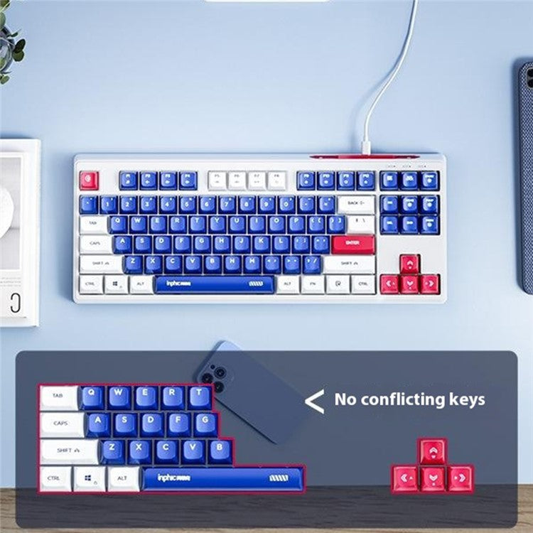 INPHIC K902 87 Keys Mute Keyboard Gaming Keyboard with Colorful Light for Home Office