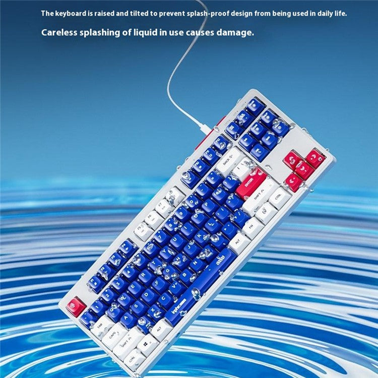 INPHIC K902 87 Keys Mute Keyboard Gaming Keyboard with Colorful Light for Home Office