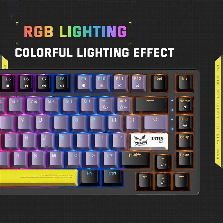ONIKUMA G58 Hot-Swappable 82-Key Mechanical Gaming Keyboard RGB Lighting Wired Keyboard - Black