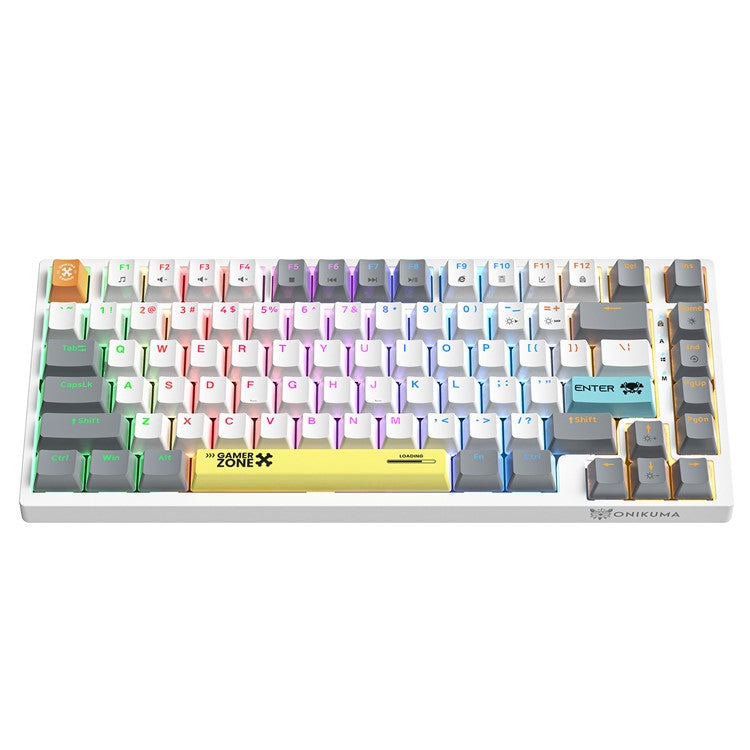 ONIKUMA G58 Hot-Swappable 82-Key Mechanical Gaming Keyboard RGB Lighting Wired Keyboard - Grey