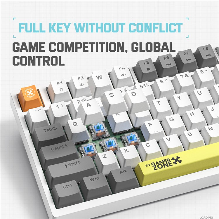 ONIKUMA G58 Hot-Swappable 82-Key Mechanical Gaming Keyboard RGB Lighting Wired Keyboard - Grey