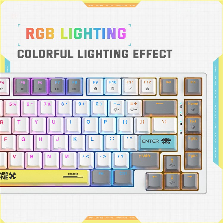 ONIKUMA G58 Hot-Swappable 82-Key Mechanical Gaming Keyboard RGB Lighting Wired Keyboard - Grey