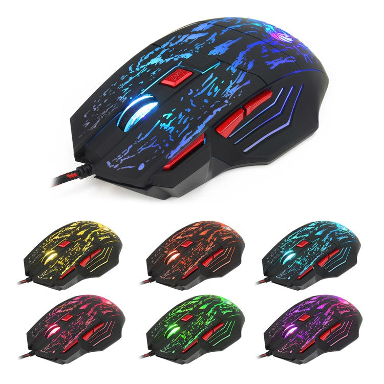 HXSJ V100 One Hand Gaming Keyboard + H300 7-Color Lightning Game Mouse + P6 Keyboard Mouse Converter Set