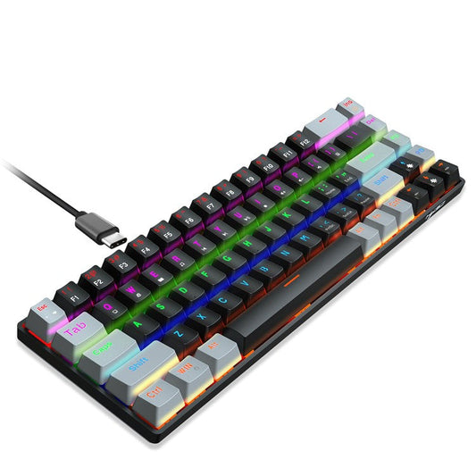 HXSJ V800 68 Keys Mechanical Keyboard with Backlit for Gaming Office - Black/Blue Switch