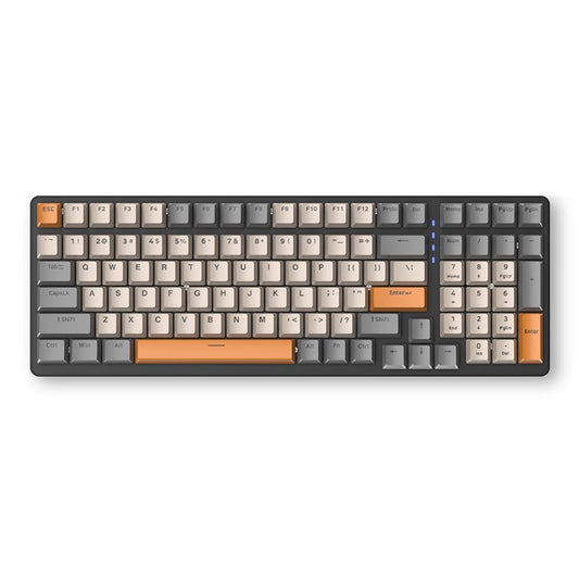 FREE WOLF K3 Mechanical Keyboard 100-Key Gaming Keyboard with Colorful Light Effects for Office Home Computers Laptops - Black Yellow/Blue Switch