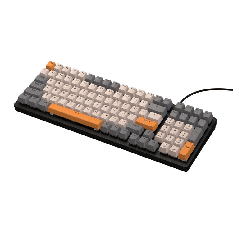 FREE WOLF K3 Mechanical Keyboard 100-Key Gaming Keyboard with Colorful Light Effects for Office Home Computers Laptops - Black Yellow/Blue Switch