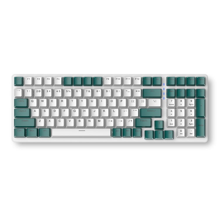 FREE WOLF K3 Mechanical Keyboard 100-Key Gaming Keyboard with Colorful Light Effects for Office Home Computers Laptops - Green/Blue Switch
