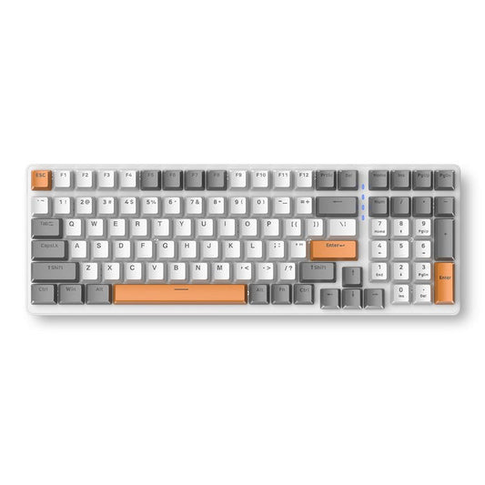 FREE WOLF K3 Mechanical Keyboard 100-Key Gaming Keyboard with Colorful Light Effects for Office Home Computers Laptops - White