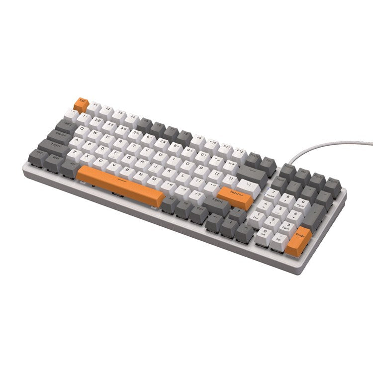 FREE WOLF K3 Mechanical Keyboard 100-Key Gaming Keyboard with Colorful Light Effects for Office Home Computers Laptops - White