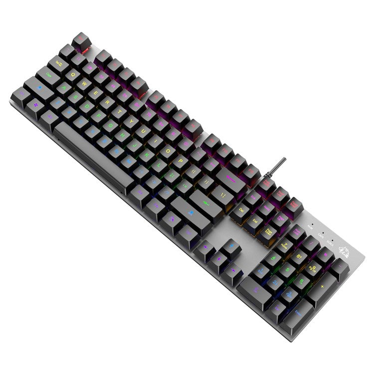 FREE WOLF K1 104 Keys Full Size Mechanical Gaming Keyboard RGB Backlit USB Keyboard for PC Gamer Laptop - Red Switch