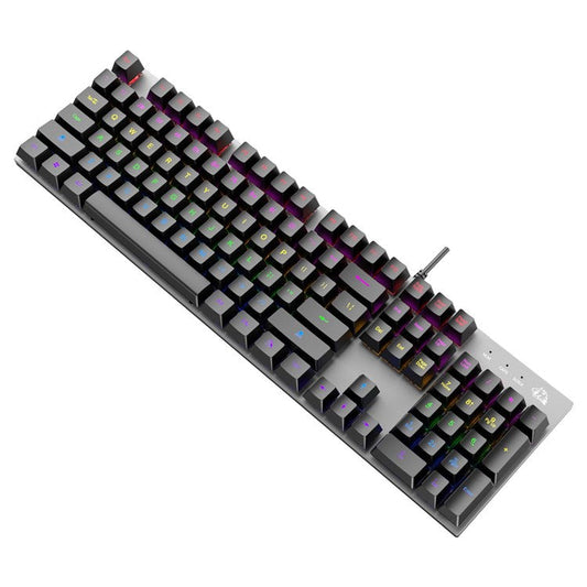 FREE WOLF K1 104 Keys Full Size Mechanical Gaming Keyboard RGB Backlit USB Keyboard for PC Gamer Laptop - Red Switch
