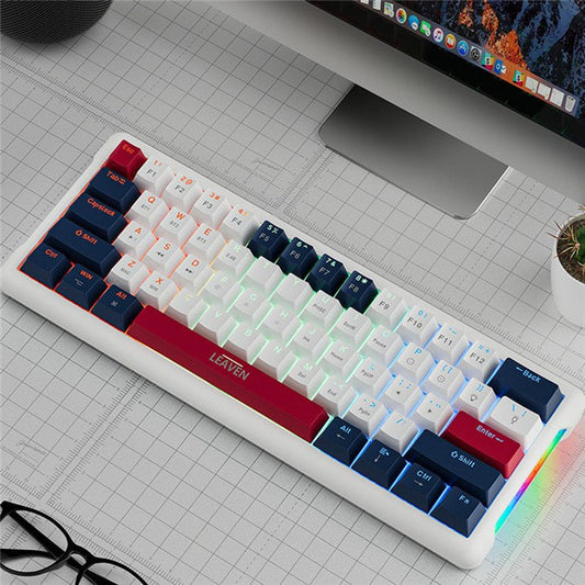 LEAVEN K610 1.6m Wired 61-key Water-cooled E-sports Gaming Mechanical Keyboard, Classic Version - Blue+White+Red / Yellow Switch