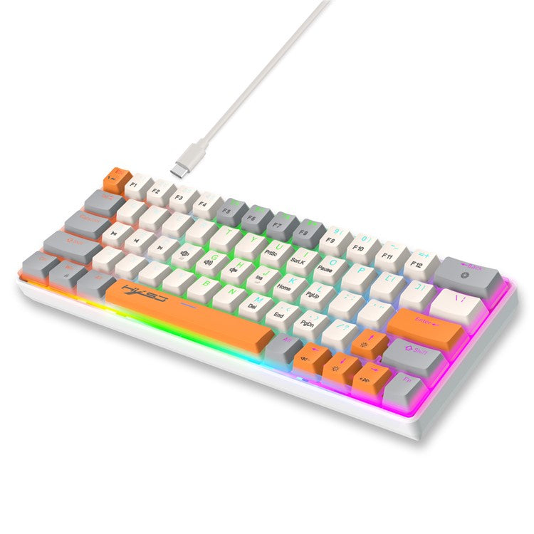 HXSJ V500 Mechanical Wired Keyboard 63 Keys Gaming Keyboard with Backlight Effect - Cyan Switch