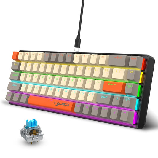 HXSJ K88 Gaming Keyboard 68 Keys Mechanical Wired Keyboard with LED Backlit