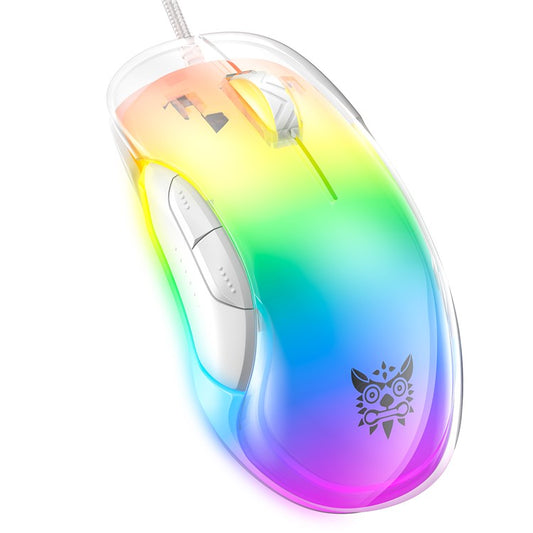ONIKUMA CW925 USB Wired Gaming Mouse RGB Light Computer Laptop Mice - White