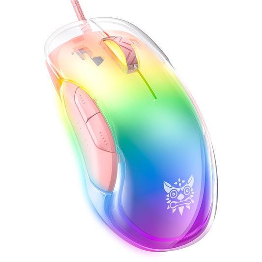 ONIKUMA CW925 USB Wired Gaming Mouse RGB Light Computer Laptop Mice - Pink