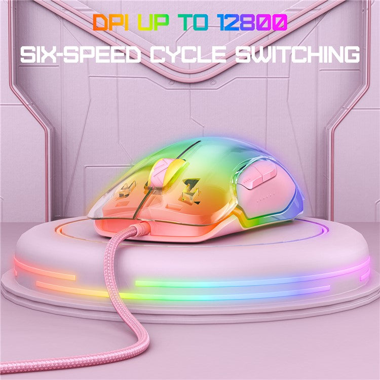 ONIKUMA CW925 USB Wired Gaming Mouse RGB Light Computer Laptop Mice - Pink