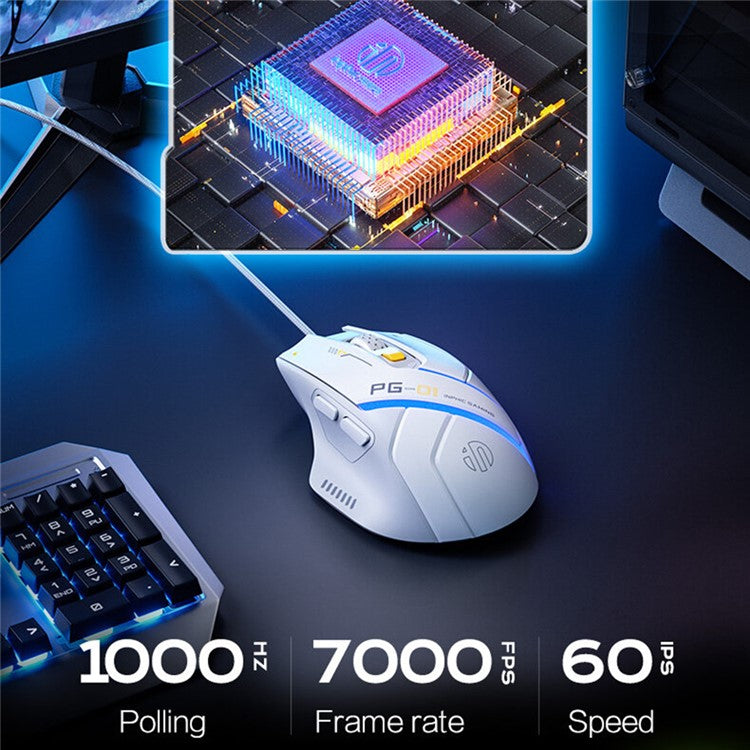 INPHIC PG1 USB Wired E-Sports Gaming Mouse RGB Light Computer Laptop Mice