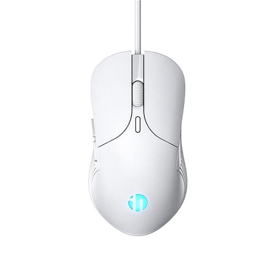 INPHIC PB1 USB Wired Business Office Gaming Mouse Mute Macro Programming Computer Laptop Mice - White