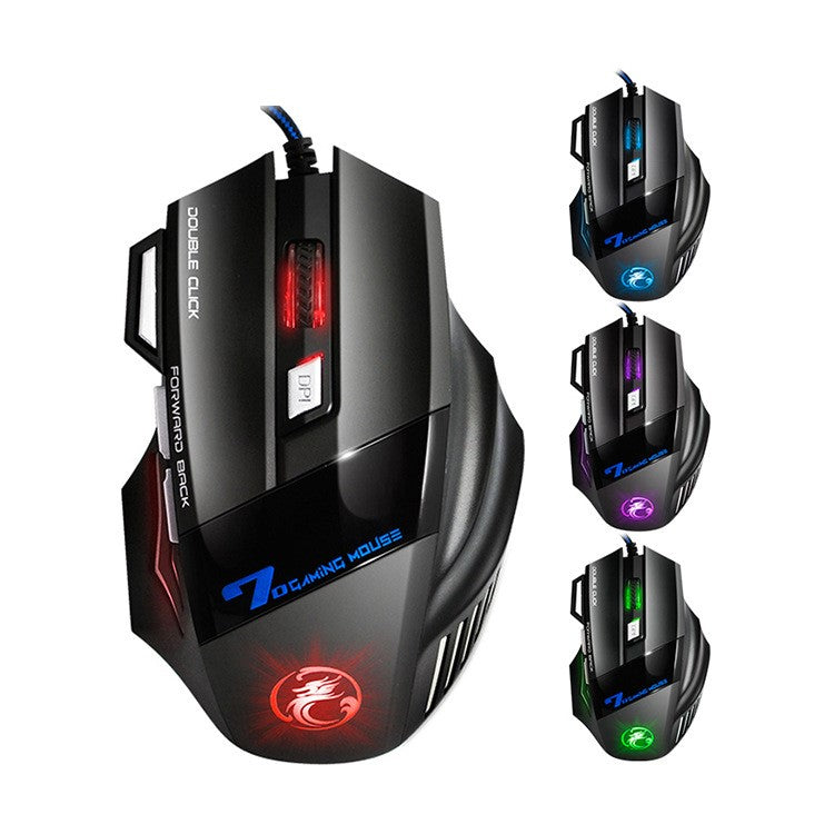 IMICE X7 Gaming Mouse USB Wired Mouse 7 Buttons Optical USB Wired Mice RGB Backlit - Black