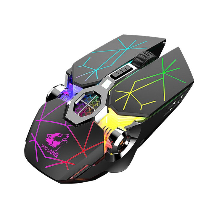 FREE WOLF X13 Wireless Charging Game Mouse Mute Water Cooling Luminous Mechanical Mouse - Star Black